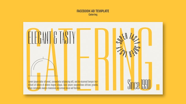 Flat design catering service