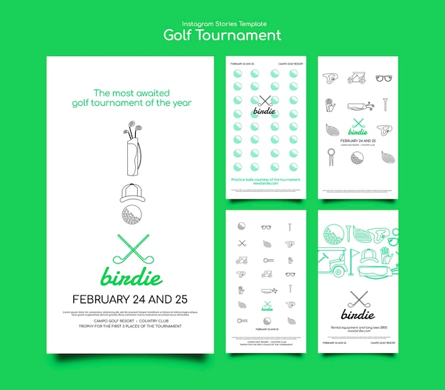 PSD flat-design-golf-turniertemplate-design