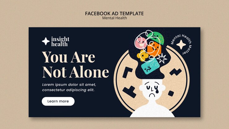 PSD flat design mental heath template