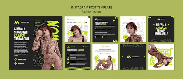 PSD flat-design-modereignis-instagram-posts