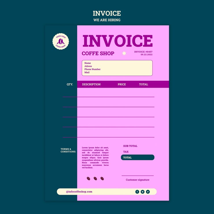 PSD flat design we are hiring template