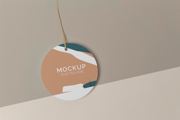 Flat-Lay-Produktanhänger-Mock-up-Anordnung