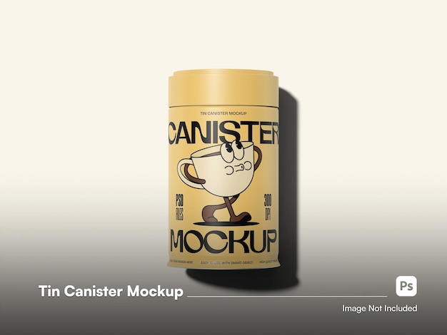 Flat Lay Simple Tin Can Mockup 3D isoliert