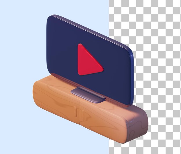 Flat TV 3D Icon
