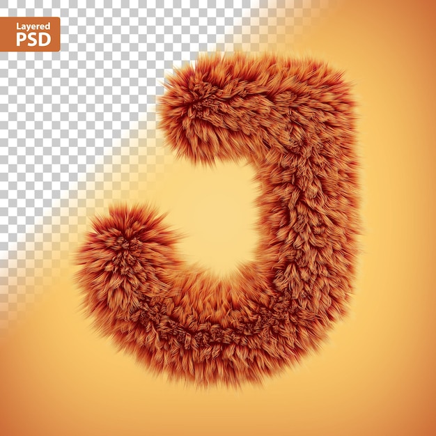 PSD flauschiger 3d-buchstabe