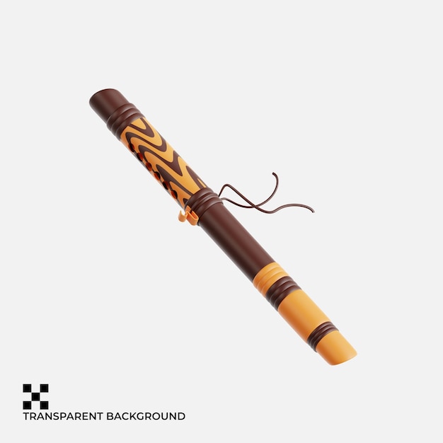 La flauta de madera de los nativos americanos con diseño geométrico