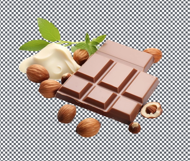 PSD flavorful hersheys symphony creamy milk chocolate with hazelnutsisolated on transparent background