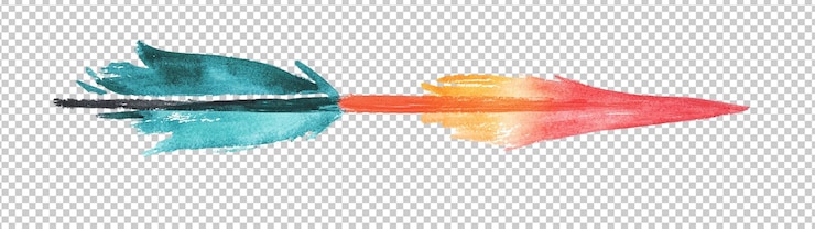 PSD la flecha aislada en el fondo de la ilustración de renderización 3d