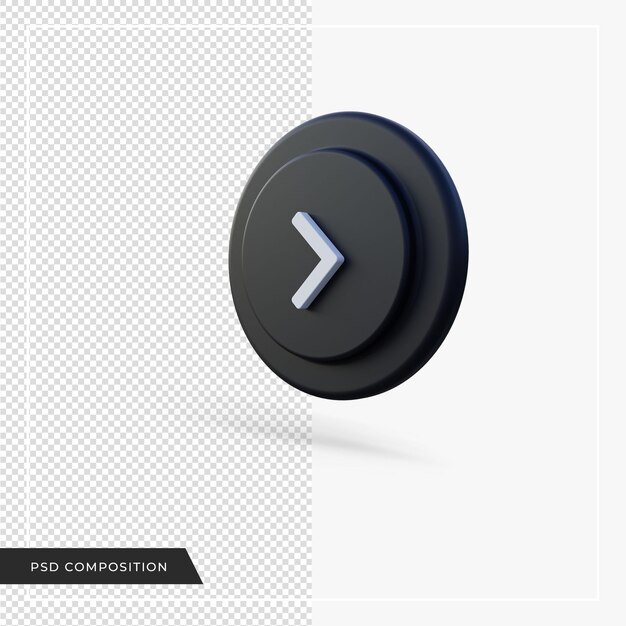 Flecha de ángulo apuntando hacia abajo a la izquierda 3D Render
