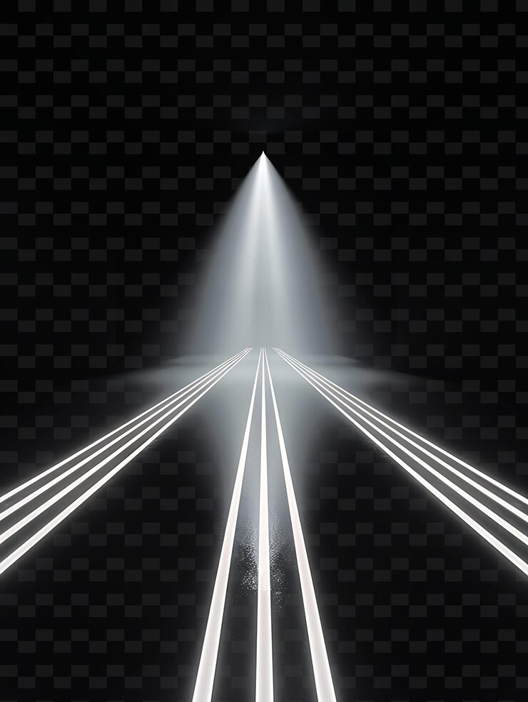 PSD una flecha brillante que apunta a una luz blanca sobre un fondo negro