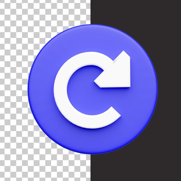 PSD flecha de bucle en el renderizado 3d minimalista