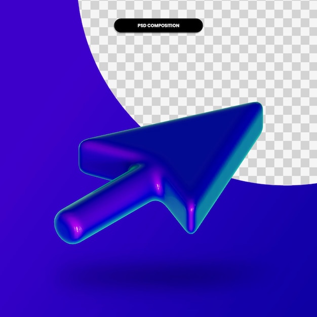 Flecha cursor 3d render ilustración aislada