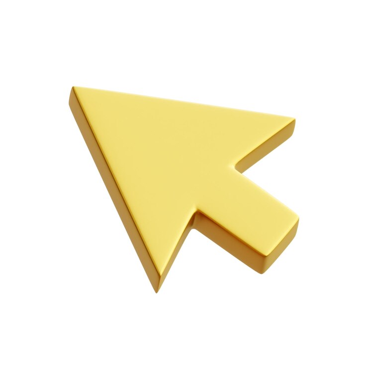 PSD una flecha de cursor 3d renderizar ilustración aislada transparente