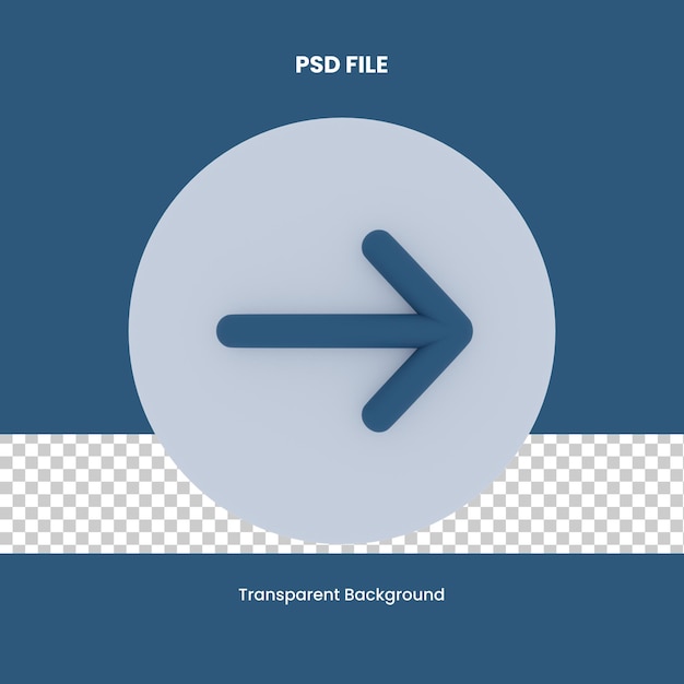PSD flecha derecha representación 3d icono ilustración flecha