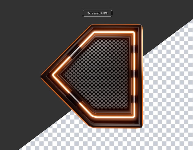 Flecha direccional 3D con luz y fondo transparente