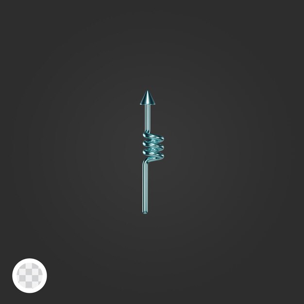 Flecha en espiral larga 3D