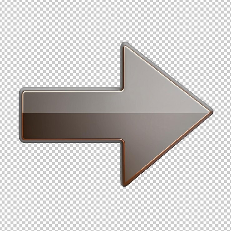PSD flecha gris en un fondo transparente
