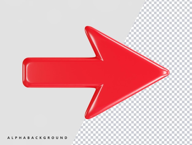 Flecha icono 3d renderizado vector ilustración elemento transparente