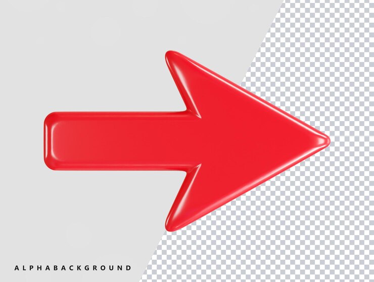 PSD flecha icono 3d renderizado vector ilustración elemento transparente