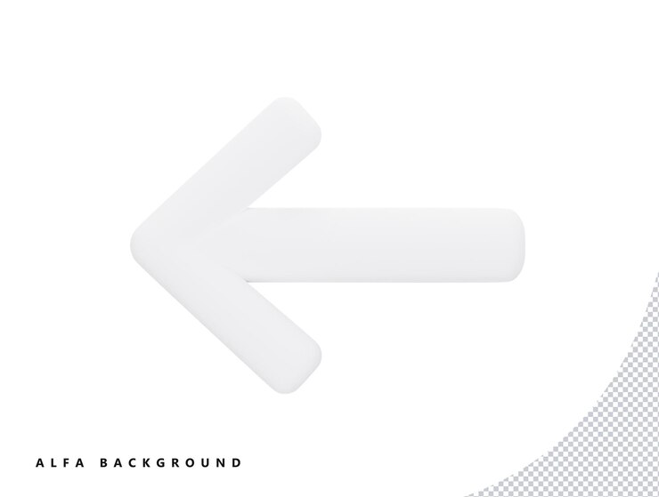 PSD flecha izquierda con estilo minimalista de dibujos animados de icono de vector 3d