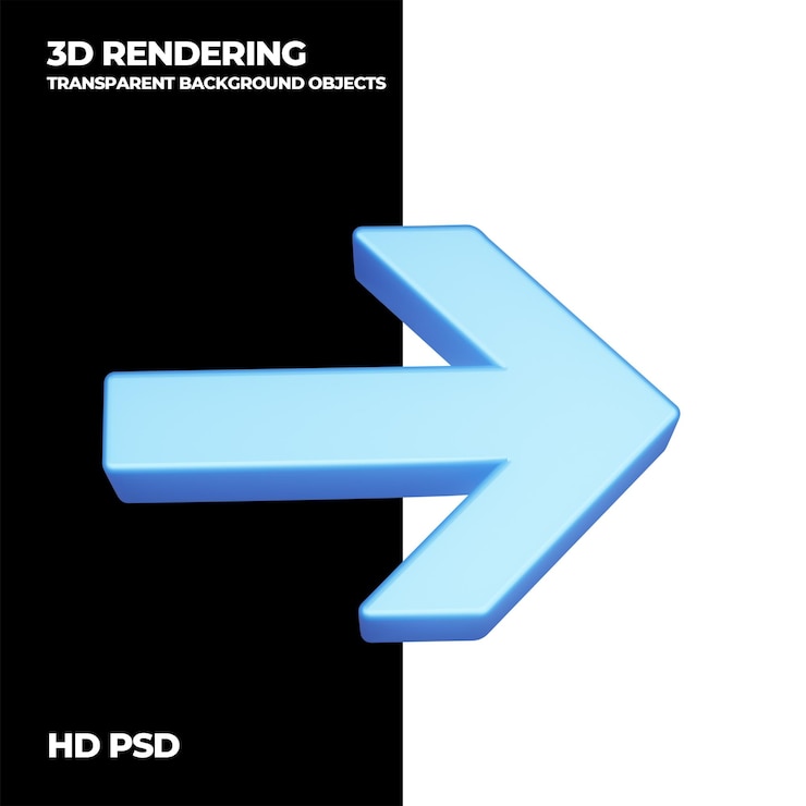 PSD flecha de renderización 3d psd