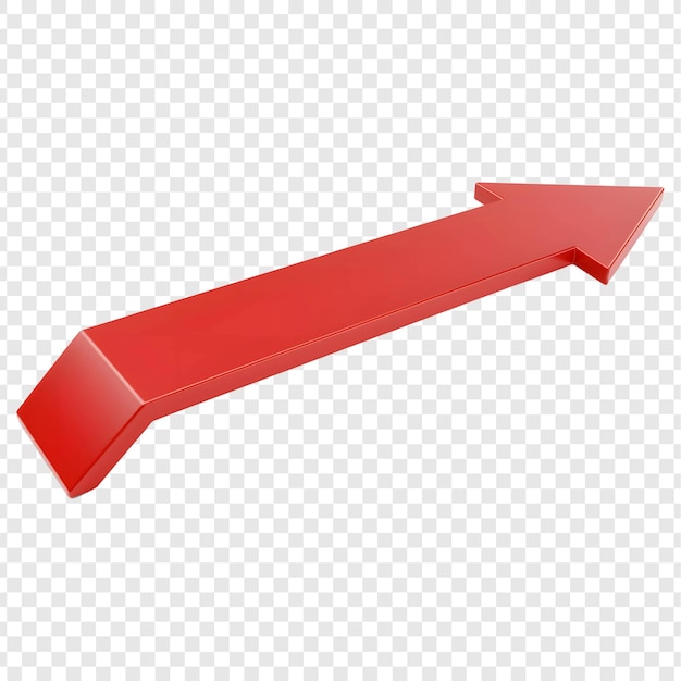 Flecha roja 3D que apunta hacia arriba Símbolo de crecimiento y progreso