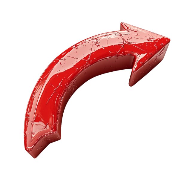 Flecha roja en un fondo transparente representación 3D ilustración 3D