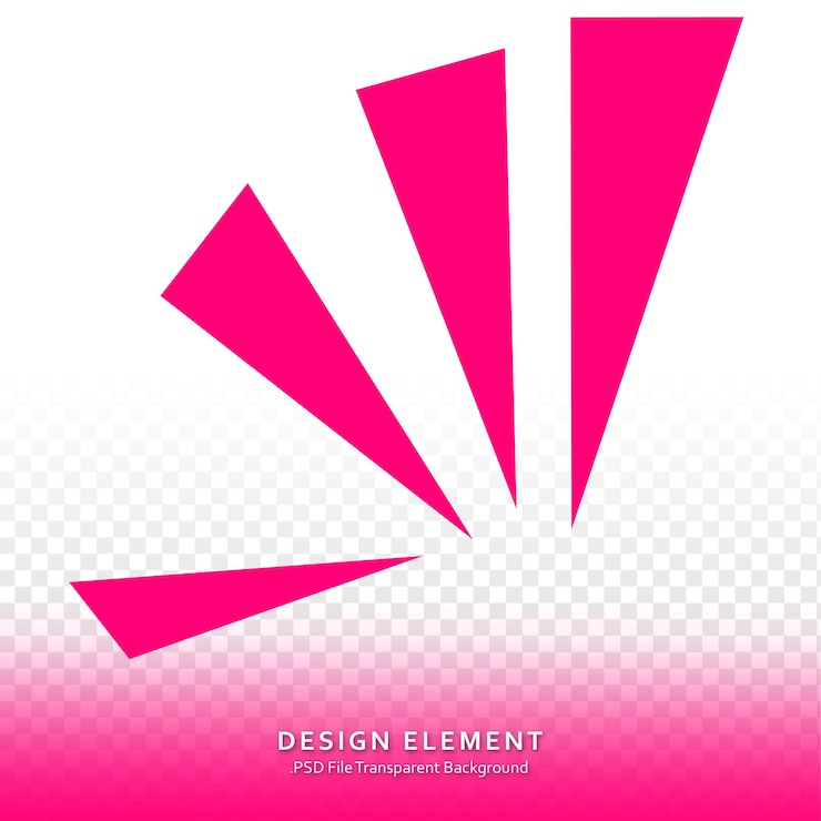 PSD flecha rosa elemento de bandera triángulo transparente flecha elemento de ilustración cómic psd