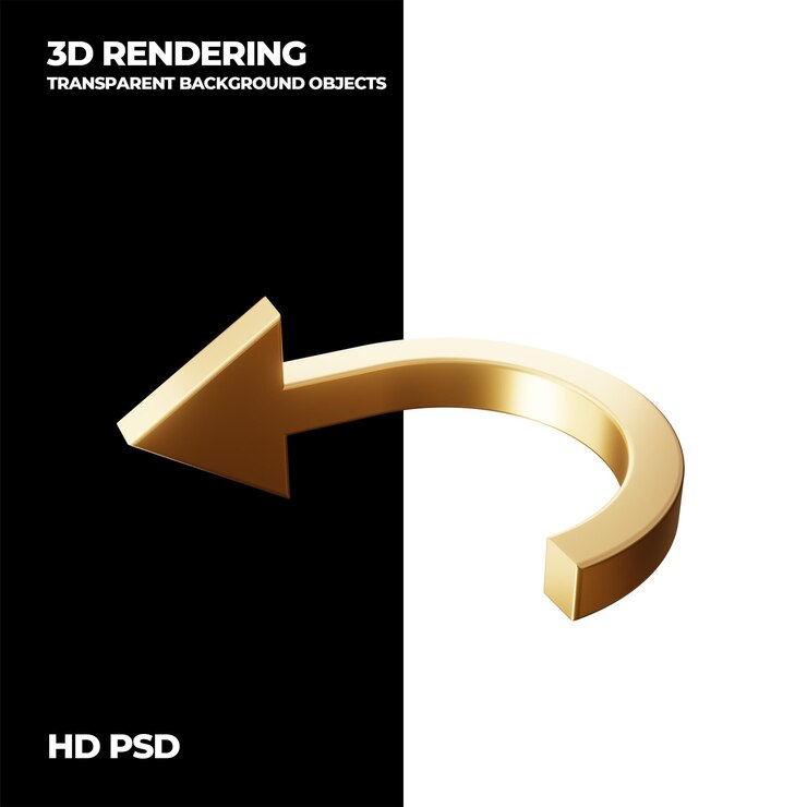 PSD flecha de tecnología de renderización 3d elemento de fondo transparente