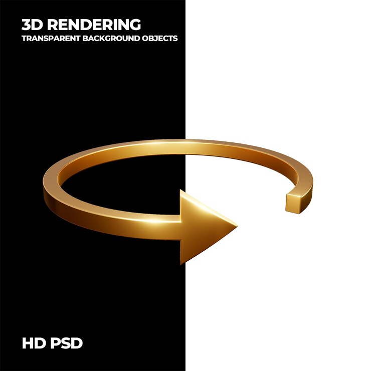 PSD flecha de tecnología de renderización 3d elemento de fondo transparente