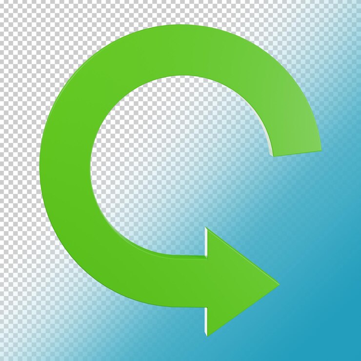 PSD flecha verde curva estilizada 3d