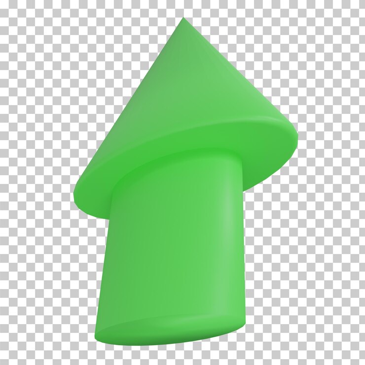 PSD flecha verde de representación 3d aislada