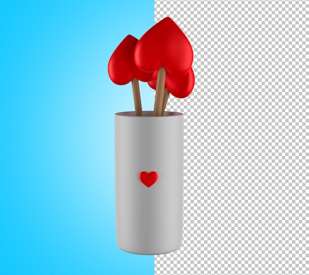 PSD flechas de amor 3d