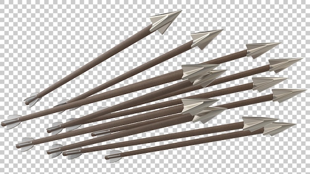 PSD flechas de arco aisladas sobre fondo transparente ilustración de renderizado 3d