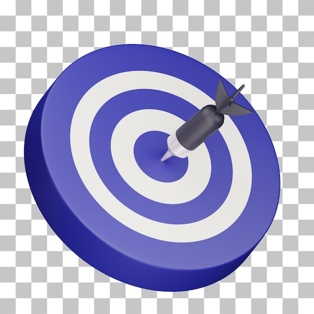 Flèche 3D et illustration de fléchette bleue image PSD de haute qualité