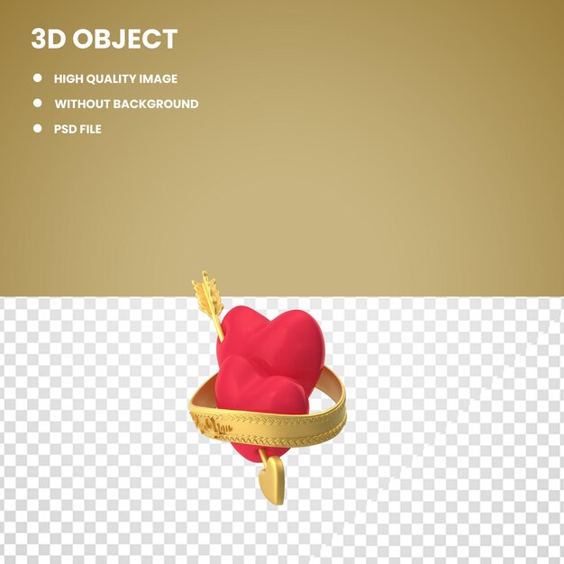 PSD la flèche dans deux cœurs
