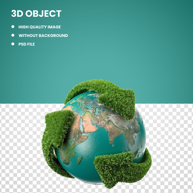 Flèche D'herbe Verte Globe 3d