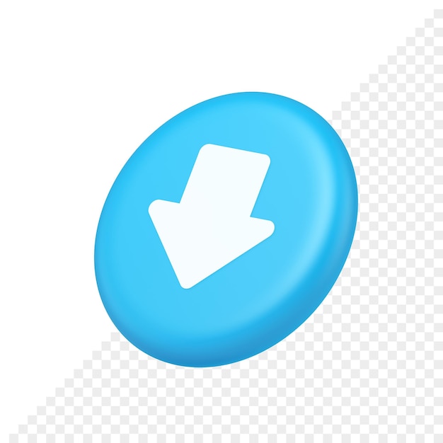 Flèche vers le bas bouton clavier navigation pointeur cyberespace téléchargement application web 3d vue latérale icône