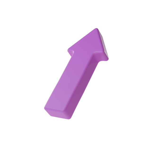 Une flèche violette sur fond blanc et une flèche violette pointant vers le haut.