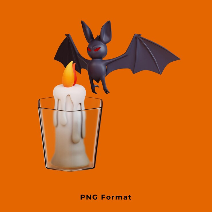 PSD fledermaus-halloween auf png-hintergrund