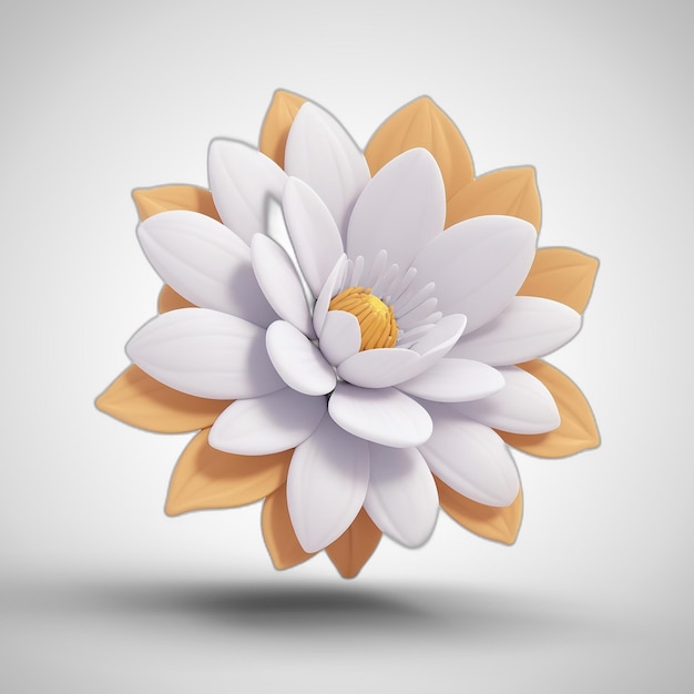 PSD fleur 3d avec fond transparent