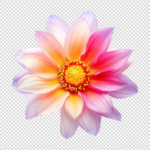 Une Fleur Colorée Isolée Sur Un Fond Transparent Png