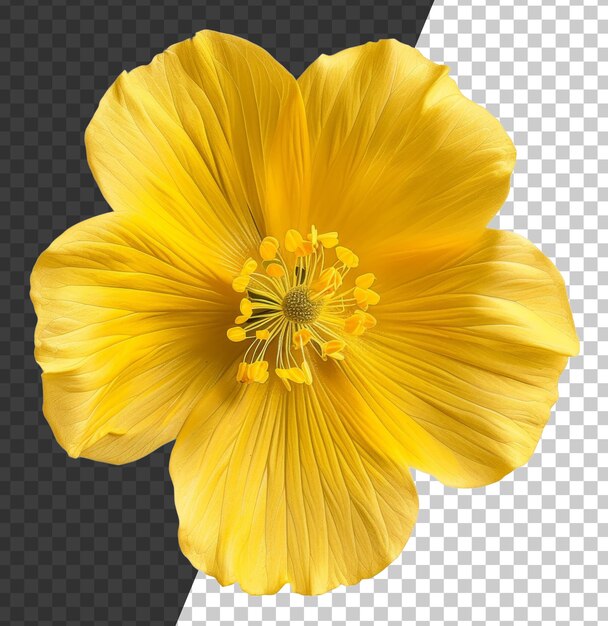 PSD fleur de cosmos jaune vibrant avec des pétales délicats sur un fond transparent