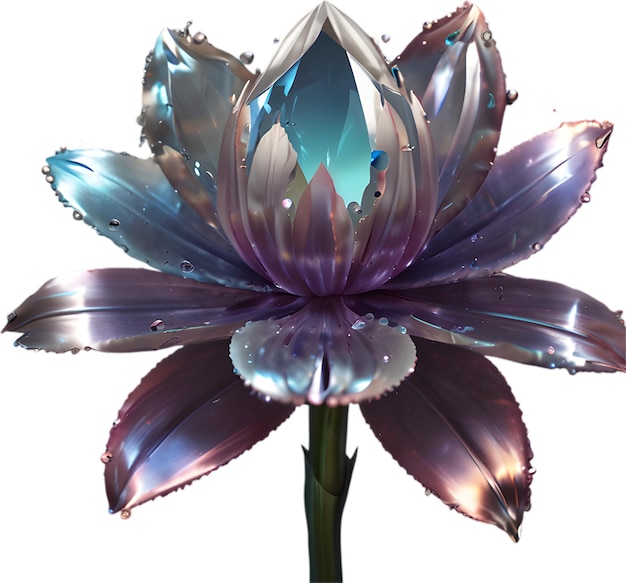 PSD une fleur de cristal enchantée et colorée