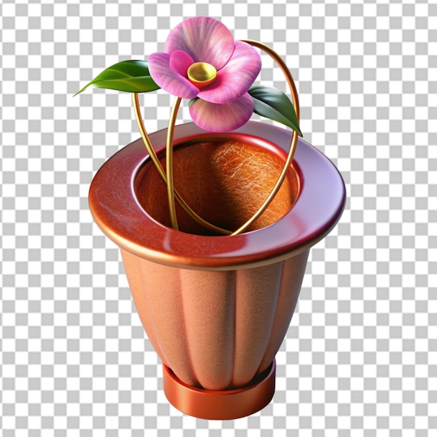 PSD une fleur de dessin animé dans un pot