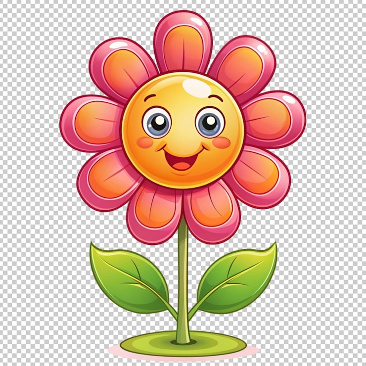 PSD fleur de dessin animé