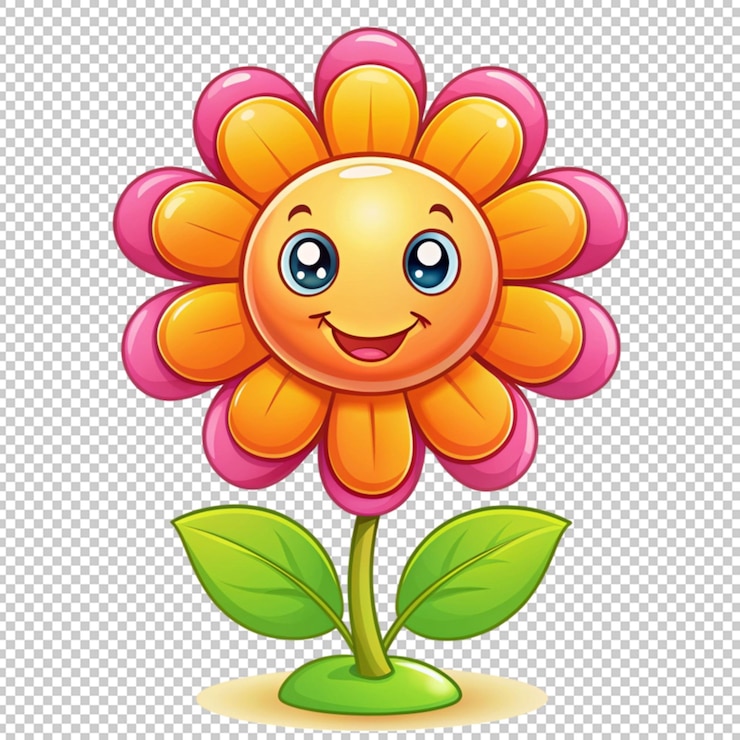 PSD fleur de dessin animé