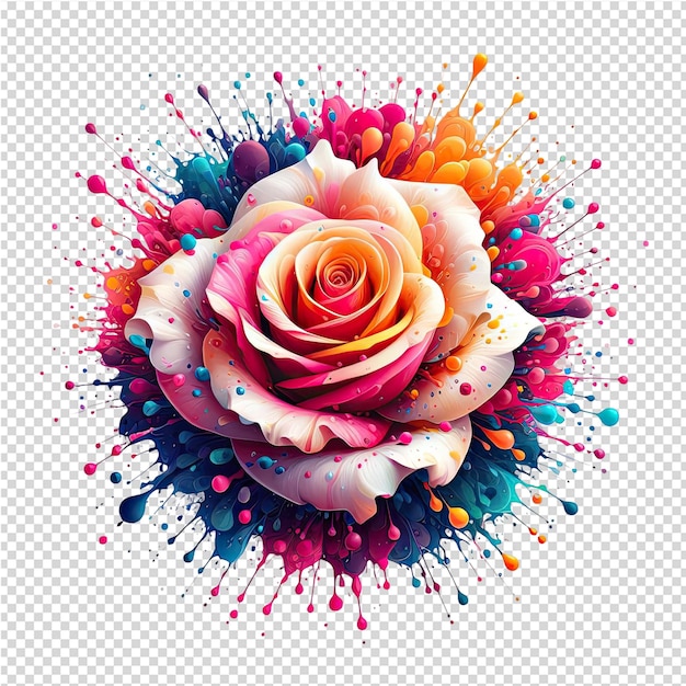 PSD une fleur avec différentes couleurs et une image d'une fleur