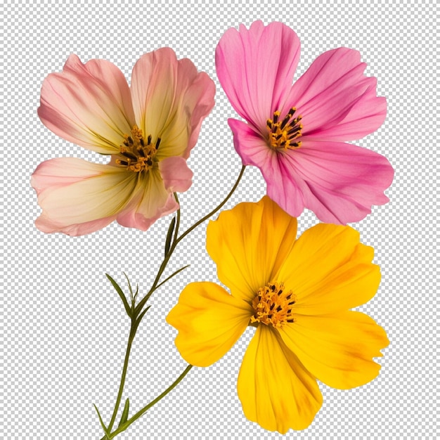 La fleur du cosmos isolée sur un fond transparent