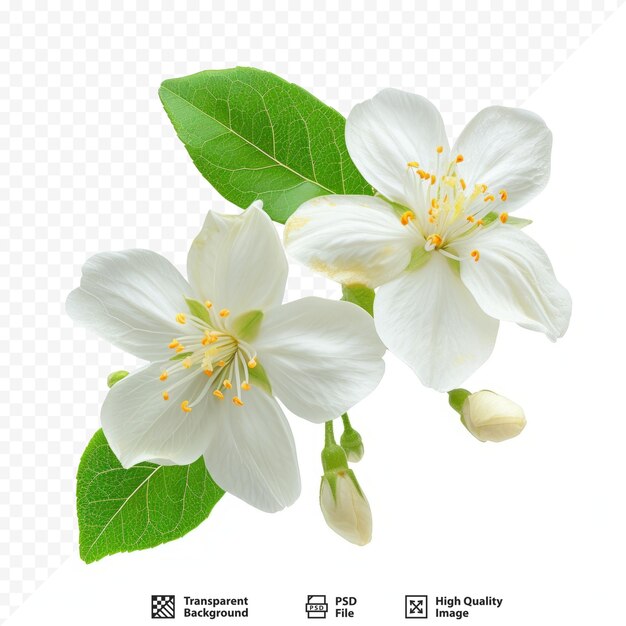 Fleur De Jasmin Isolée Sur Un Fond Blanc Isolé